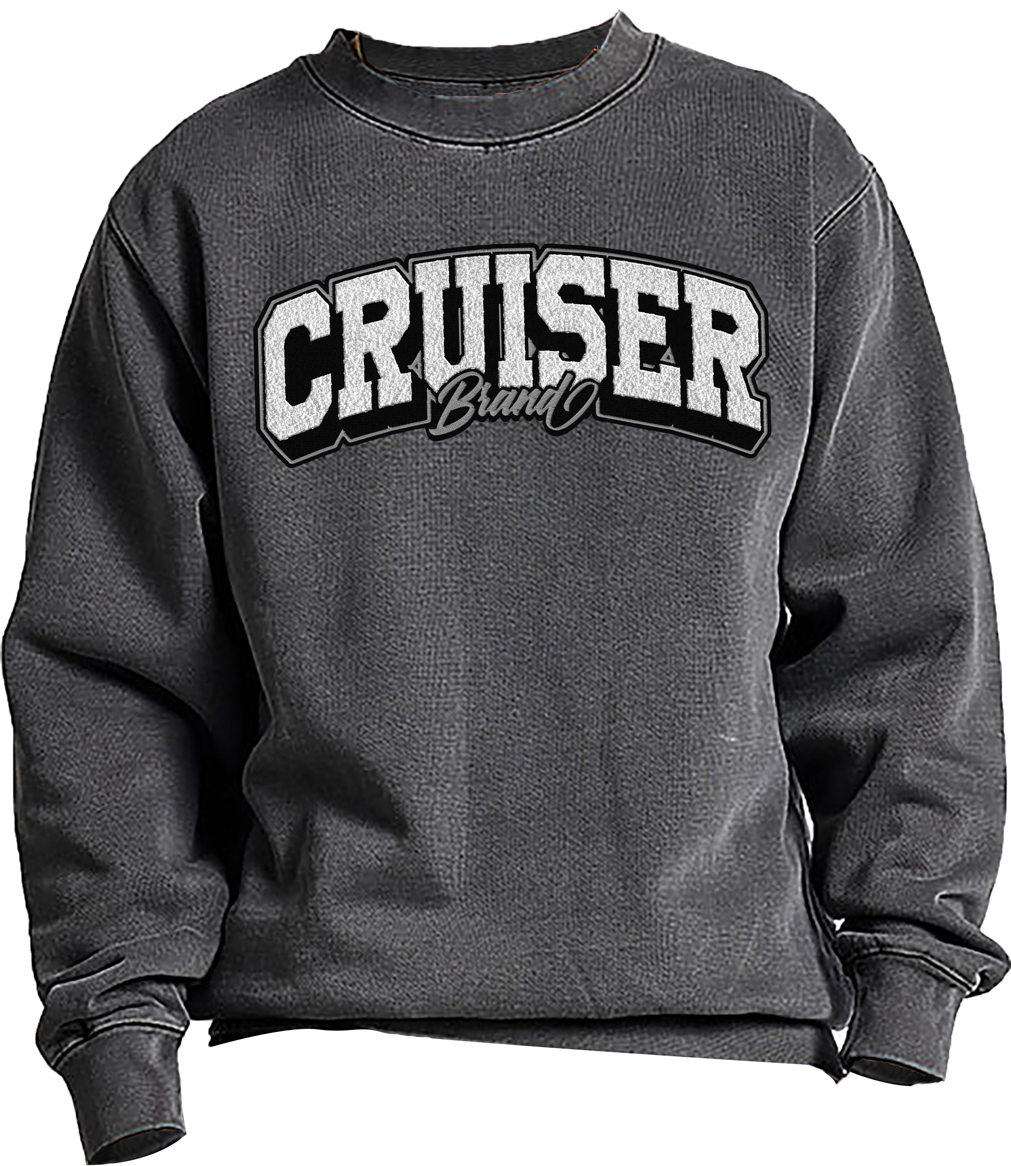ATHLETIC - CHENILLE CREWNECK - ASH BLACK – CruiserBrand