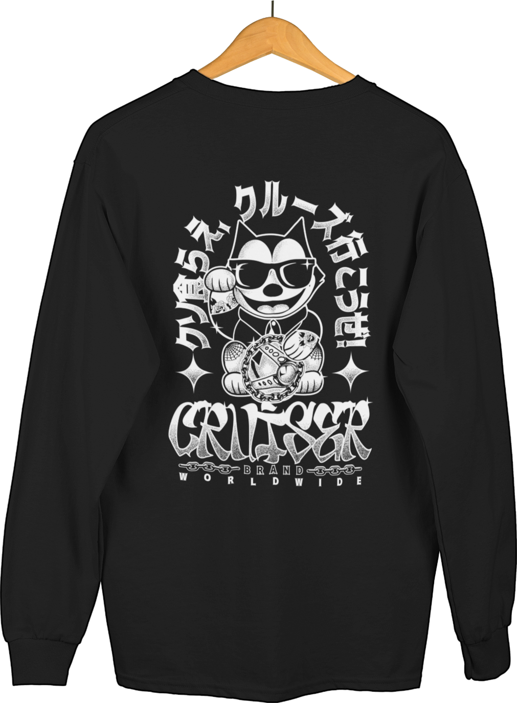 COMING SOON! - LUCKY THE CAT - CREWNECK - BLACK