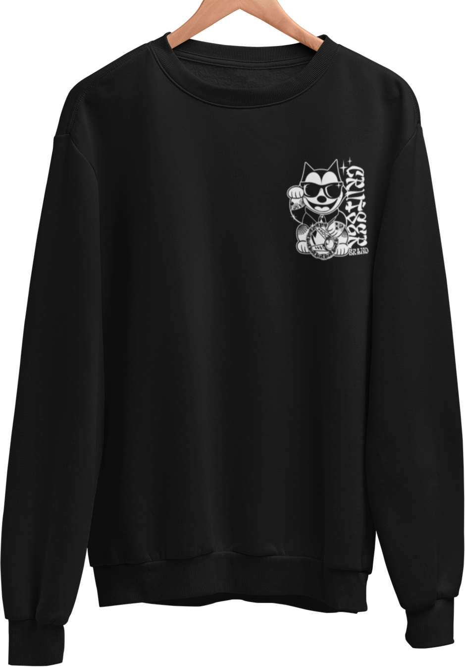 COMING SOON! - LUCKY THE CAT - CREWNECK - BLACK